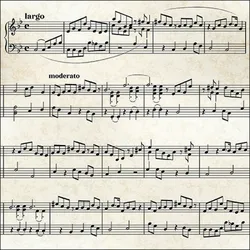 20 Servietten Papier 33x33cm 3-lagig - hochwertige Einweg Papierservietten Musik Notenlinien Notenblatt creme Motiv musikalisch Konzert Feier Vintage