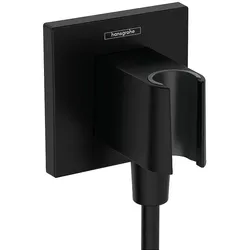 Wandanschlussbogen Hansgrohe FixFit E Porter mit Brausehalter (Ausführung: Wandanschlussbogen Hansgrohe FixFit E Porter KS schwarz matt)