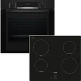 Bosch Herdset Bosch Backofen Dampfgarer mit Induktionskochfeld rahmenlos autark 60 cm - Schwarz