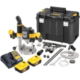 DeWalt, Fräse, DCW 620 P2T Akku Oberfräse 18 V 12 mm Brushless + 2x Akku 5,0 Ah + Ladegerät + TSTAK (Oberfräse)