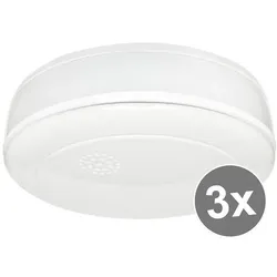 SMARTWARES Rauchmelder, 3er-Set RM218 fotoelektrisch Q-Zertifizierung VdS 3131 weiß