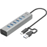 iTEC i-tec USB-C Charging Metal HUB 7 Port Power Adapter 15W C31HUBMETAL703