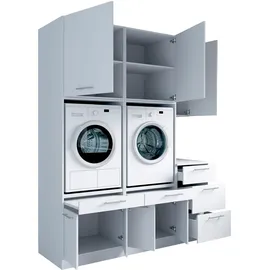 laundreezy Mehrzweckschrank-Set 186 x 238 x 68 cm Weiß