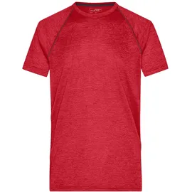 James & Nicholson Funktions-Tshirt JN496 & S red-melange/titan