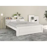 Home Affaire »FLAVION, TOPSELLER! Jugendbett, FSC® zertifizierte massive Kiefer«, (Breite: 90, 140, 180), Qualitätsprodukt, Regal, Kassettenoptik, Schublade optional