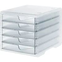 Styro Schubladenbox styroswingbox light transparent 275-8430.224, DIN A4 mit 5 Schubladen, 1 St.