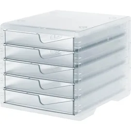 Styro Schubladenbox styroswingbox light transparent 275-8430.224, DIN A4 mit 5 Schubladen, 1 St.