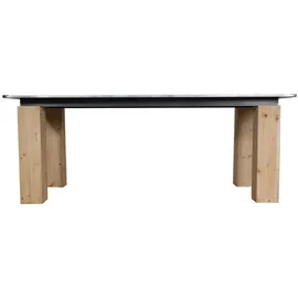 Mendler Esstisch HWC-L76, Tisch Esszimmertisch, Industrial Massiv-Holz MVG-zertifiziert 200x100cm, natur mit Metall-Optik