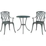 casa.pro Bistro-Set Vena 3-tlg. Dunkelgrau/Grün