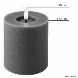Lumineo LED Wachskerze 19 cm Ø 7 cm weiß