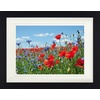 1art1 Bild mit Rahmen Blumen - Wildblumen-Wiese Mit Mohn- Und Kornblumen 40 cm x 30 cm
