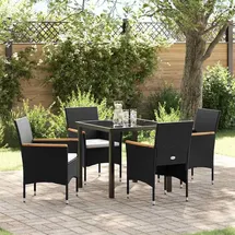vidaXL Garten Essgruppe 5-tlg. Schwarz