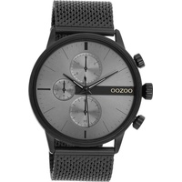 OOZOO Quarzuhr Oozoo Herren Armbanduhr Timepieces Analog, (Analoguhr), Herrenuhr rund, groß (ca. 45mm) Metall, Mesharmband, Casual-Style schwarz