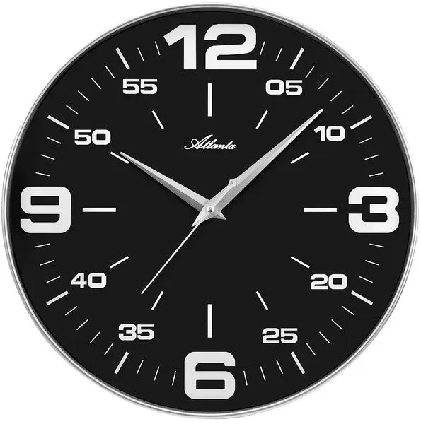 Paragon (Atlanta) Quarzwanduhr 4539 Ø 40 cm Kunststoff Schwarz