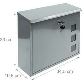 Relaxdays Metall 3 Fenster silber