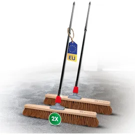 Novaliv Besen 2x mit Teleskopstiel Braun