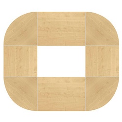 HAMMERBACHER Konferenztisch ahorn oval, Rundrohr chrom, 320,0 x 240,0 x 72,0 – 74,0 cm