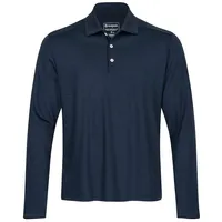 Kaipara - Merino Sportswear Langarmshirt URBAN LIMITED Merino Poloshirt Herren Langarm Regular 200 (1-tlg) aus reiner Merinowolle Made in Germany blau XXL