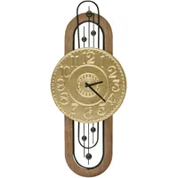 Beliani Wanduhr Gold Metall, Vintage, 36x83x2 cm Dekoration, Uhren,