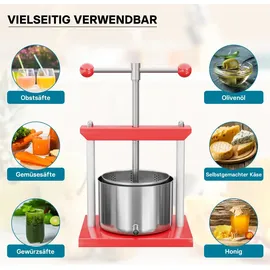 Wiltec Obstpresse 3 l rot