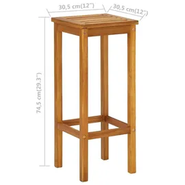 vidaXL Balkon-Bar-Set 3-tlg. Braun