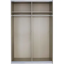 Rauch Schwebetürenschrank RAUCH "Quadra Bestseller Schlafzimmerschrank in vielen Breiten", weiß (weiß, weißglas), B:136cm H:210cm T:62cm, Holzwerkstoff, Schränke, Schwebetürenschrank, Kleiderschrank Garderobenschrank Schrank mit Glaselementen