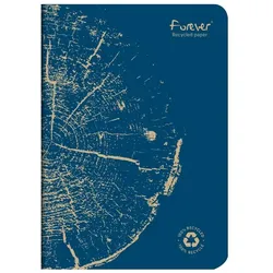 Forever 5x Notizheft A5 FOREVER PREMIUM, 100% recycelt, 48 Blatt kariert, Weißes Recyclingpapier 90g - Sortiert 68482C
