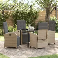 vidaXL Garten Essgruppe 5-tlg. Beige
