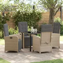 vidaXL Garten Essgruppe 5-tlg. Beige
