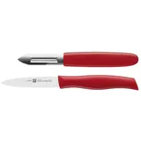 Zwilling TWIN Grip Messerset 2-teilig Spickmesser und Sparschäler rot