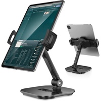 AboveTEK Desktop Tablet Ständer 360° schwenkbare iPAD & Phone Desk Mount Halterung für 4.7''-13.5'' Display iPad/Phones, Ständer für Store Office Showcase Reception (Schwarz)