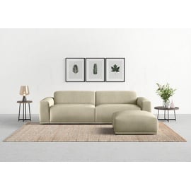 TRENDMANUFAKTUR Big-Sofa »Braga«, silberfarben