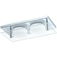 EGLO LED Wand- & Deckenleuchte Abiola Chrom/Klar 2 x