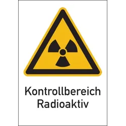 König Werbeanlagen Warnschild Strahlenschutz Kontrollbereich Radioaktiv (WS 110) - 148x210 mm Folie selbstklebend