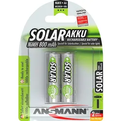 Ansmann NiMH AA Mignon 800mAh HR6 Akku für Solar - 2er Verpackung