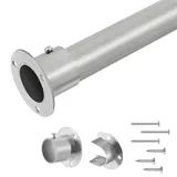 Garderobenstange Silber,32mm Kleiderstange Ausziehbar,74-190cm Kleiderstange Teleskop mit Metallbügel