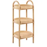 Beliani Pflanzentisch Ø 3 Ablagen cm Beige/Transparent