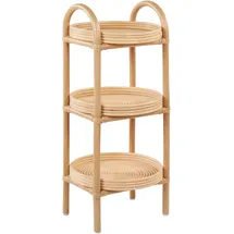 Beliani Pflanzentisch Ø 3 Ablagen cm Beige/Transparent