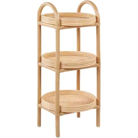 Beliani Pflanzentisch Ø 3 Ablagen cm Beige/Transparent