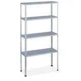 Relaxdays 2 x Schwerlastregal mit 4 Ebenen Silber