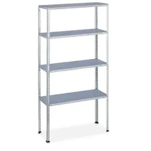 Relaxdays 2 x Schwerlastregal mit 4 Ebenen Silber