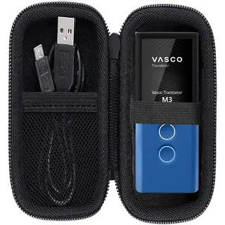 Blueshaweu Tasche Hülle Kompatibel für Vasco Translator M3 Sprachübersetzer - Schutzhülle mit Platz für Ohrhörer, USB-Kabel & Speicherkarte – Kompatibel mit Vasco Translator M3 (schwarz)
