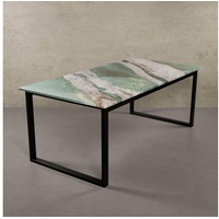 MAGNA Atelier Esstisch BERGEN mit Marmor Tischplatte, Esstisch eckig, Metallgestell, Exclusive Line, 200x100x75cm grün 200 cm x 75 cm x 100 cm