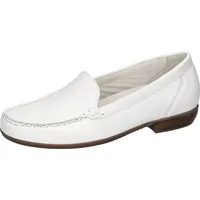 Mokassin WALDLÄUFER "HINA", Damen, Gr. 6,5, weiß, Nappaleder, unifarben, Schuhe Mokassin, Slipper, Bequemschuh, Schlupfschuh in Komfortweite H (= sehr weit)