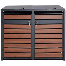 Mendler Mülltonnenverkleidung HWC-J81 142 x 117 cm braun