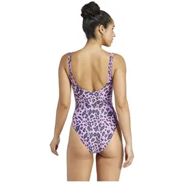 adidas Essentials Animal Print U-Back Badeanzug Preloved Purple / White 36    