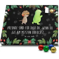 Mr. & Mrs. Panda Schoko Adventskalender Schildkröte Maus - Schwarz - Geschenk, Schokoladen Adventskalender, Freunde, beste Freundinnen, Hilfe, Fre... - Schwarz