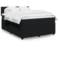 VidaXL Boxspringbett mit Matratze Schwarz 140x190 cm Samt