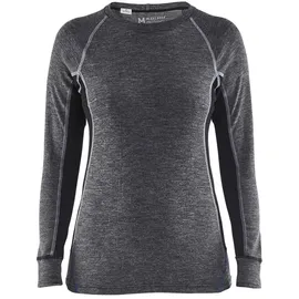 Blåkläder Damen Unterhemd Warm 100% Merino, Mittelgrau/Schwarz, Größe L
