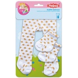 Heless 4771 - Strumpfhose mit Söckchen für Puppen, weiß mit goldenen Punkten, Größe 28 - 35 cm